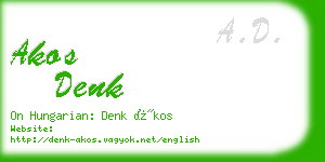 akos denk business card